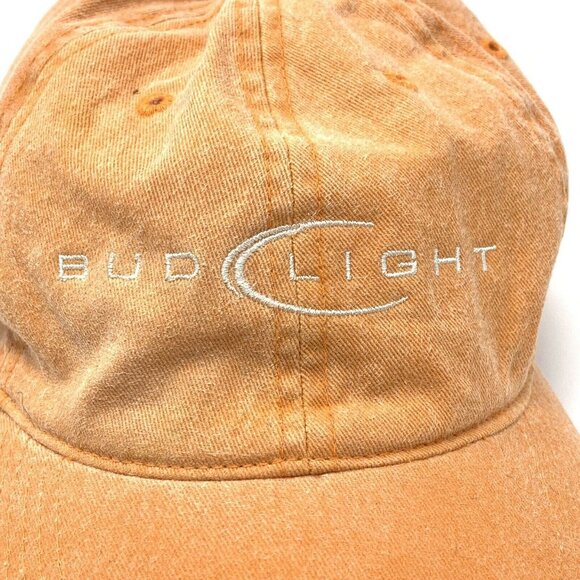 Bud Light Hat Orange Fade Adjustable Buckle Strap Cap Headgear by Games One Size - Picture 2 of 9